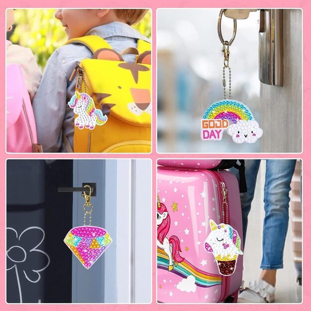 Deimantinės mozaikos pakabukai 15 vnt. UNICORN