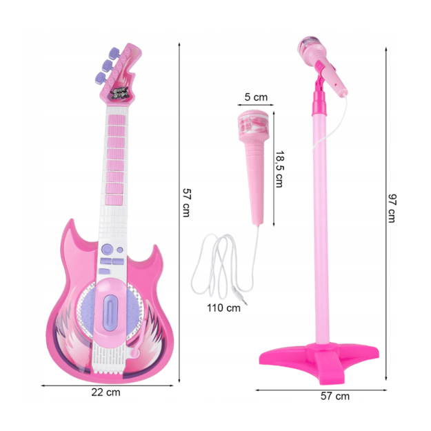 Žaislinė gitara su mikrofonu