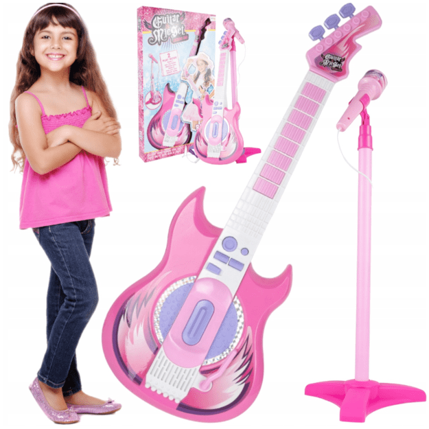 Žaislinė gitara su mikrofonu