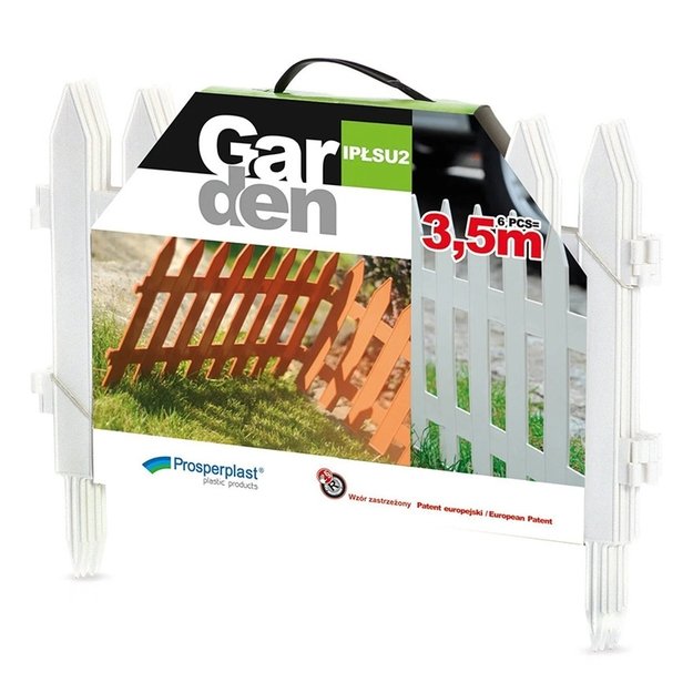 Dekoratyvinė plastikinė sodo tvorelė „Garden Classic“ 3,5 m (balta)