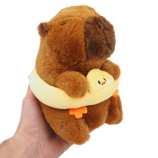 Minkštas pliušinis žaislas kapibara su geltonu plūduru 1