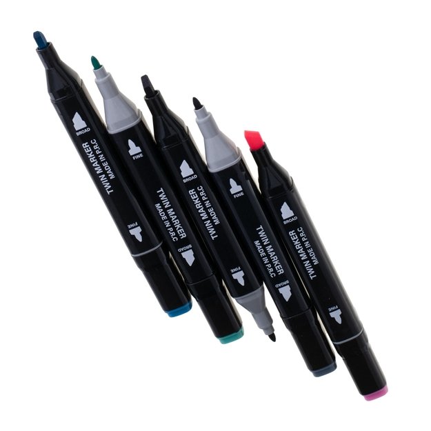 168 spalvų dvipusiai markeriai su stovu ir patogiu dėklu 2