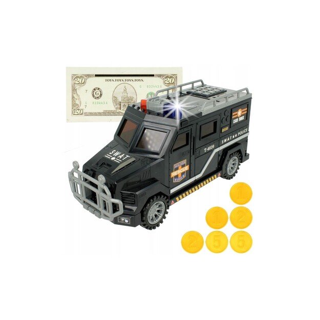 Taupyklė vaikui  policijos automobilis su PIN kodu su šviesos efektais 3