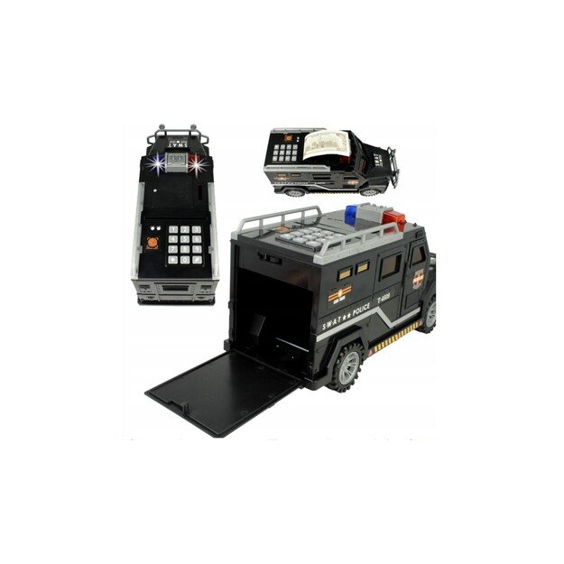 Taupyklė vaikui  policijos automobilis su PIN kodu su šviesos efektais 4