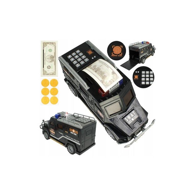 Taupyklė vaikui  policijos automobilis su PIN kodu su šviesos efektais 5