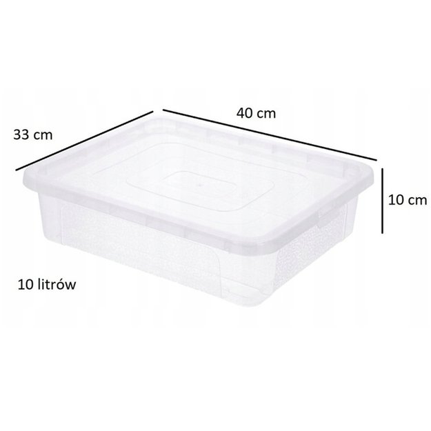 Plastikinis dėžutė su dangčiu 10L (40 × 33 × 10 cm) 2