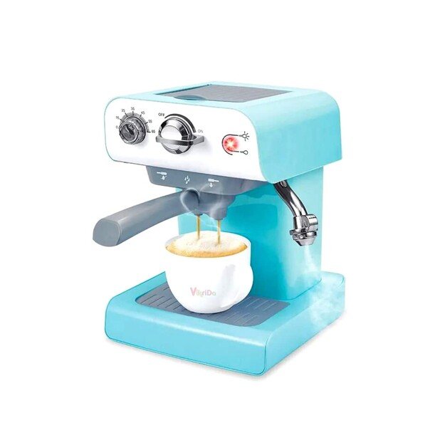 Kavos aparatas vaikiškas bėgantis vanduo skleidžia garus