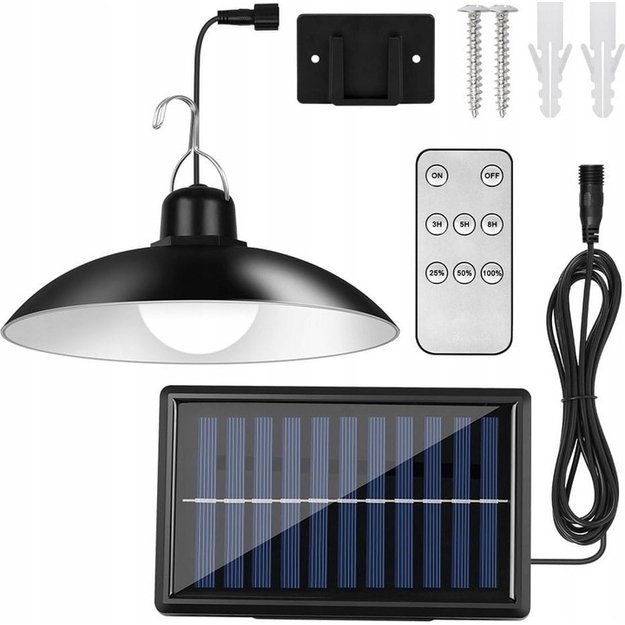 Saulės energija įkraunama pakabinama LED lempa