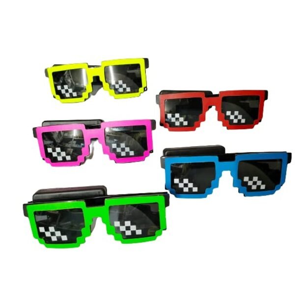 &Scaron;viečiantys Minecraft pixel akiniai LED 2