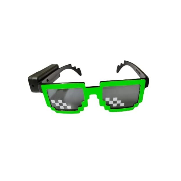 &Scaron;viečiantys Minecraft pixel akiniai LED 4