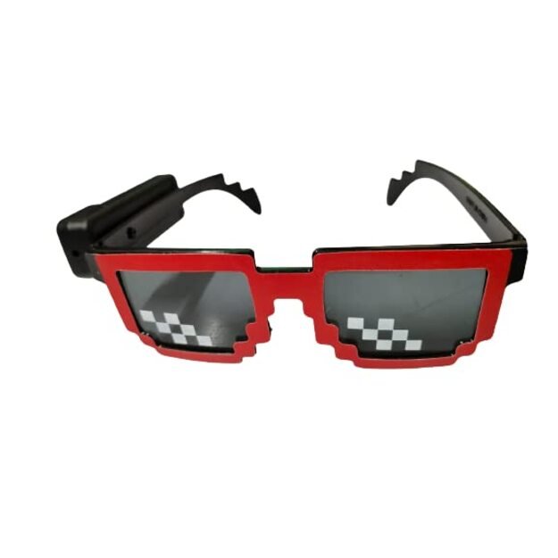 &Scaron;viečiantys Minecraft pixel akiniai LED 3