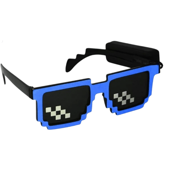 &Scaron;viečiantys Minecraft pixel akiniai LED 6