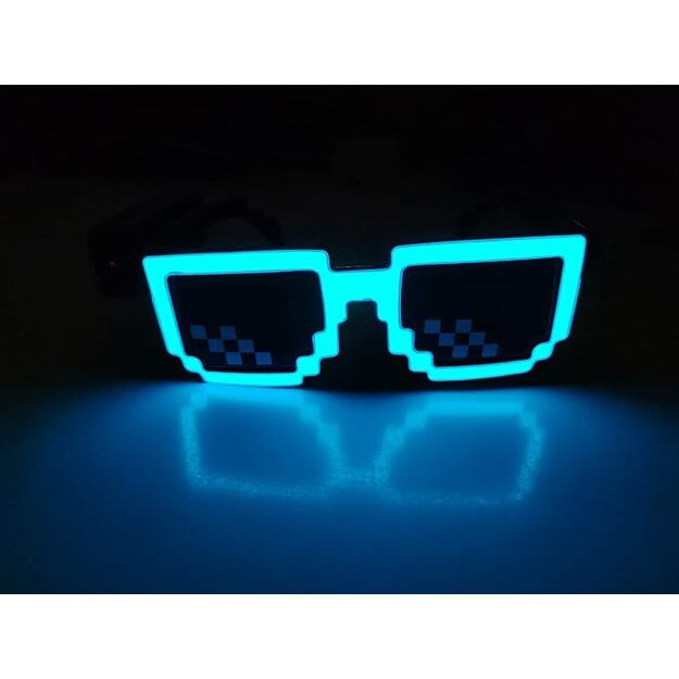 &Scaron;viečiantys Minecraft pixel akiniai LED 5