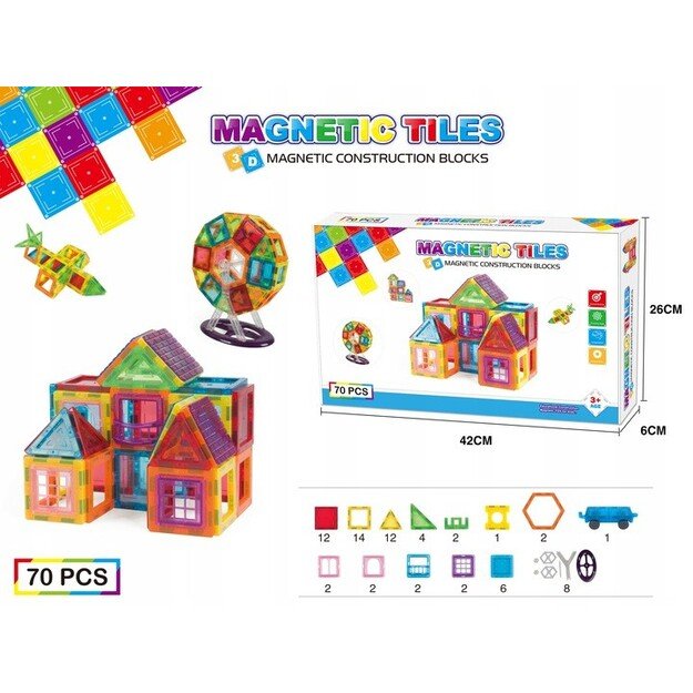 Magnetinis konstruktorius 70 detalių 6