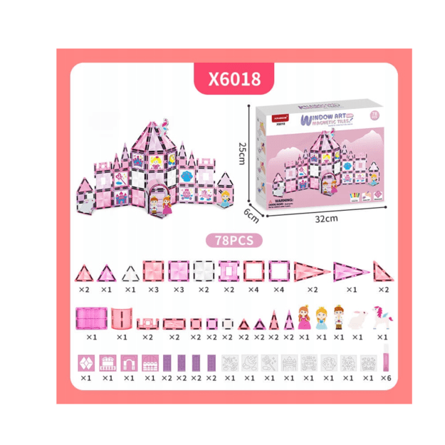 Magnetinis konstruktorius Pilis su piešimo funkcija 78 detalės 6