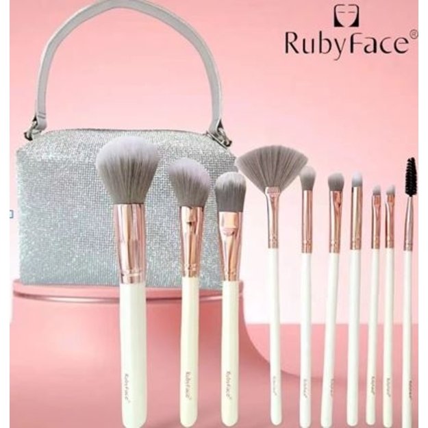 Makiažo šepetėliai + krepšys