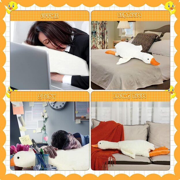 Pliušinė žąsis pagalvė, ilgis 130 cm. 2