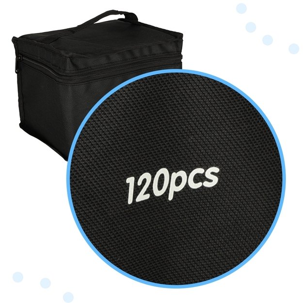 120 dvipusių markerių rinkinys su stovu ir dėklu 7