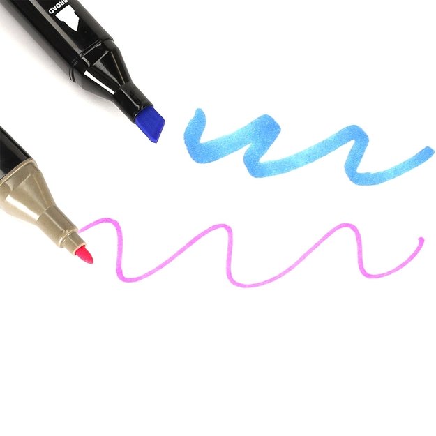 120 dvipusių markerių rinkinys su stovu ir dėklu 1