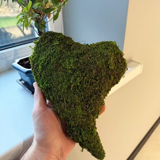 Dekoratyvinė samanų &scaron;irdis (27 &times; 20 &times; 5 cm)