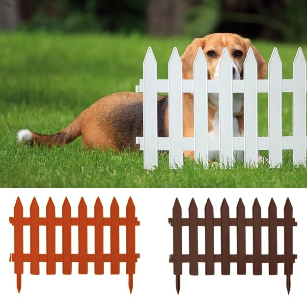 Dekoratyvinė plastikinė sodo tvorelė „Garden Classic“ 3,5 m (ruda) 3
