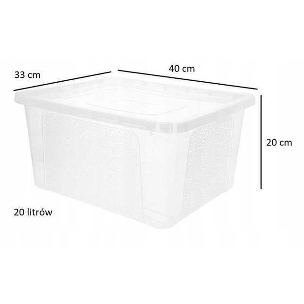 Plastikinis sandėliavimo konteineris su dangčiu, 20L 1