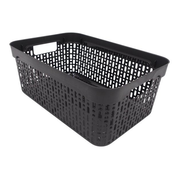 Plastikinė dėžutė su dangčiu, 30×20×13 cm JUODA 1