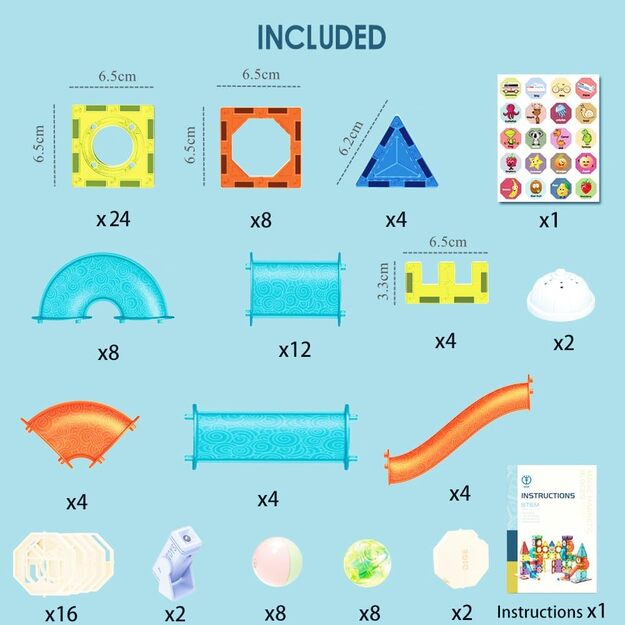 Magnetinis konstruktorius šviečiantis 110 detalių su kamuoliukais 3