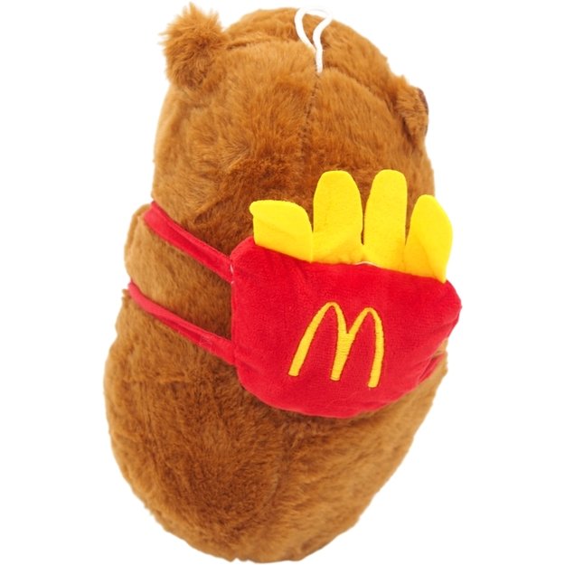 Minkštas pliušinis žaislas kapibara su bulvyčių kuprine 1