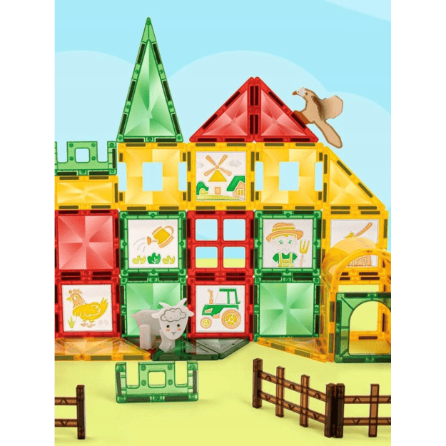 Magnetinis konstruktorius Ferma su piešimo funkcija 80 detalių 5