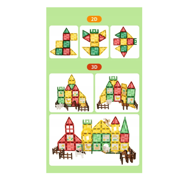 Magnetinis konstruktorius Ferma su piešimo funkcija 80 detalių 2