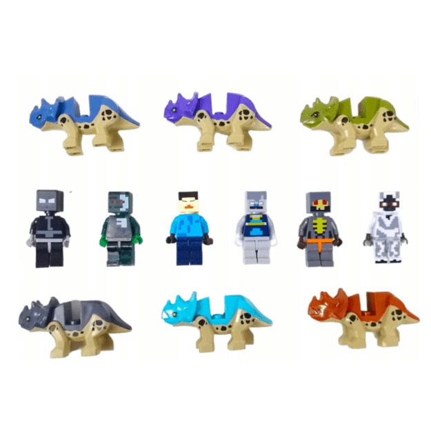 Minecraft tipo figūrėlių rinkinys 12 vnt. su dinozaurais