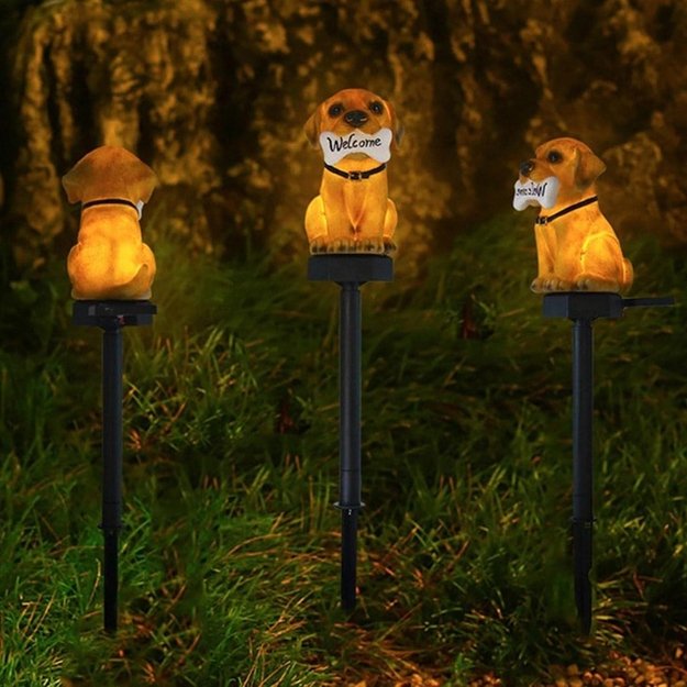 Saulės LED lempa  Šuo su kaulu 
