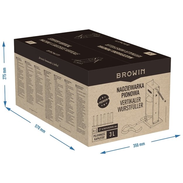 Premium vertikalus dešrų kimštuvas 3L