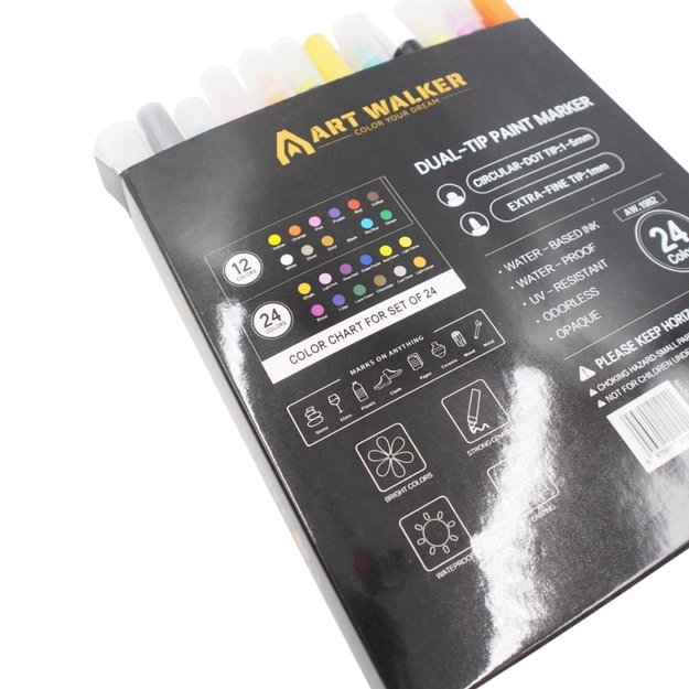 Dvipusiai akriliniai flomasteriai „Art Walker“ – 24 spalvos 3