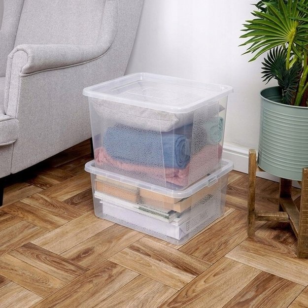 Permatomas plastikinis laikymo konteineris su dangčiu, 30 l 3