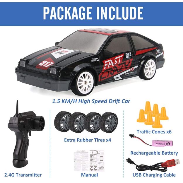 RC drift mašina valdoma pultu 3