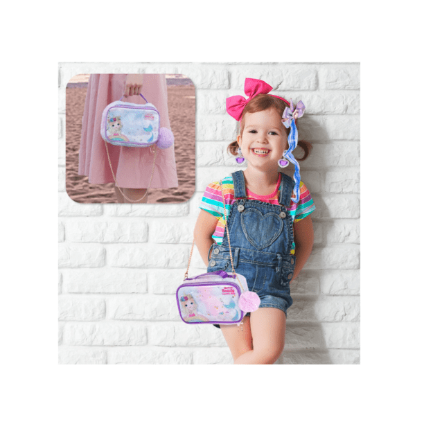 Vaikiskas kosmetikos ir papuošalų rinkinys su rankine 6