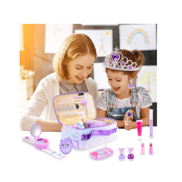 Vaikiskas kosmetikos ir papuošalų rinkinys su rankine 10