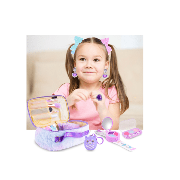 Vaikiskas kosmetikos ir papuošalų rinkinys su rankine 8