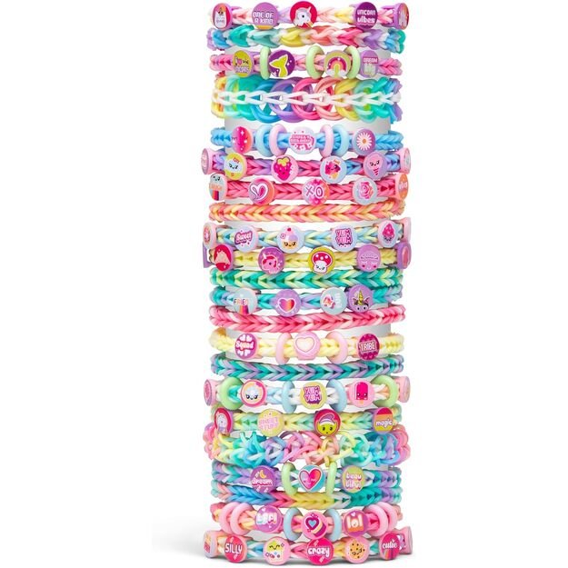 Gumytės pynimui apyrankių rinkinys 2400 vnt pastelinės spalvos 2