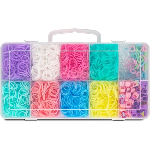 Gumytės pynimui apyrankių rinkinys 2400 vnt pastelinės spalvos 4