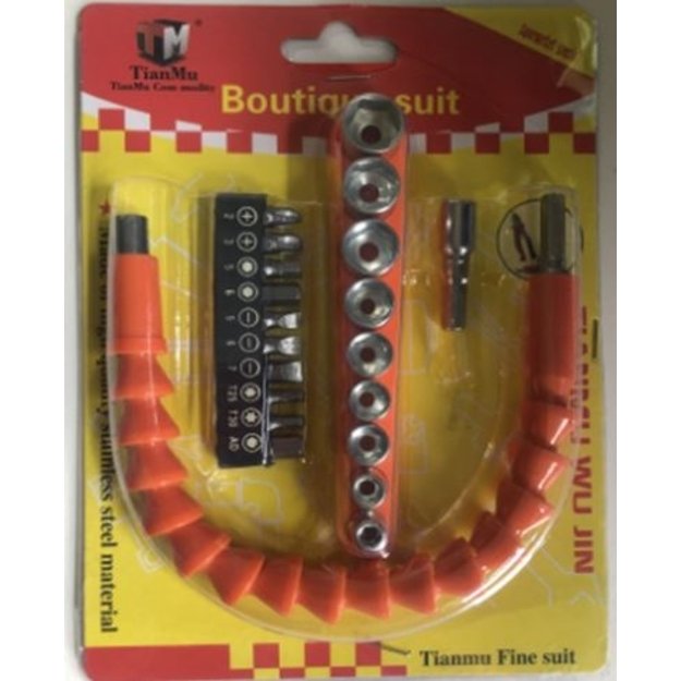 Lankstus atsuktuvų rinkinys su galvutėmis