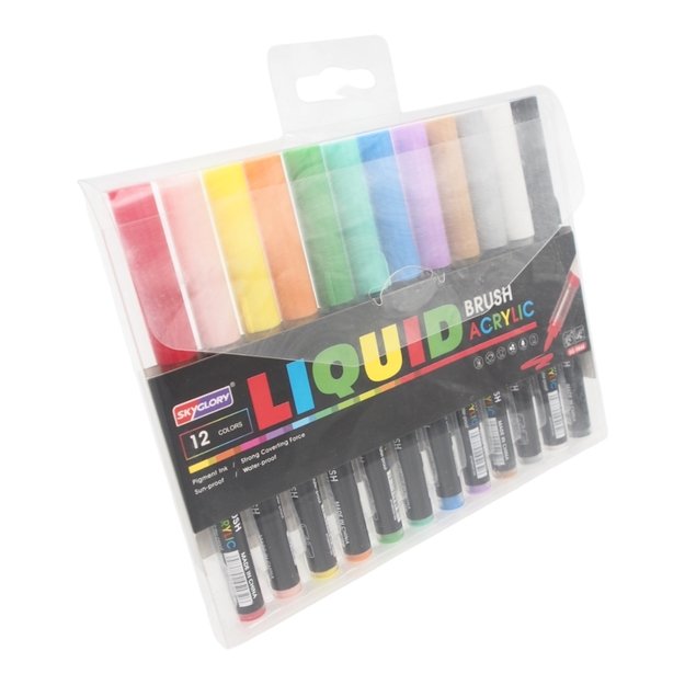 Akriliniai flomasteriai „LIQUID“ – 12 spalvų 4