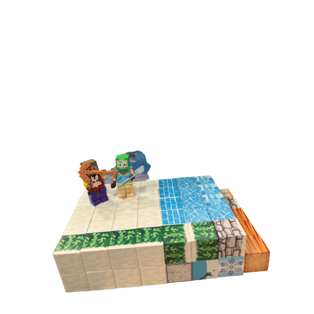 Minecraft statybinių blokų rinkinys kambarys sniegas 77 vienetai 2