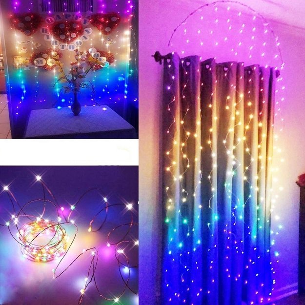 LED USB Užuolaida - Girlianda, spalvota 2