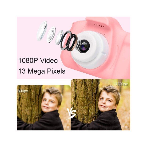 Fotoaparatas vaikui su atminties kortele 16 GB, 5 žaidimai