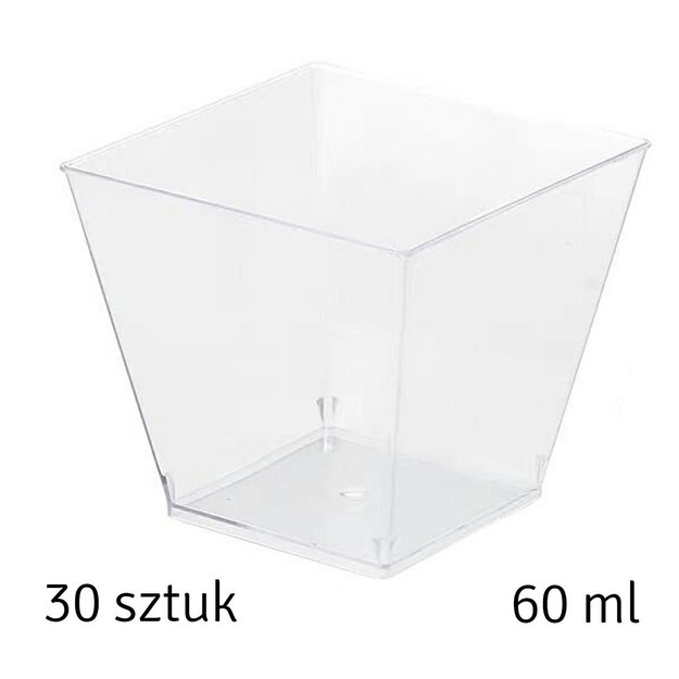 30 permatomų puodelių rinkinys