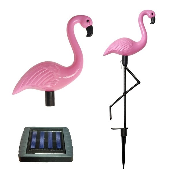 LED saulės sodo lempos – flamingas