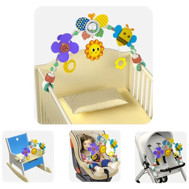 Lankas žaislas ant vežimėlio lovytės kūdikiui 6